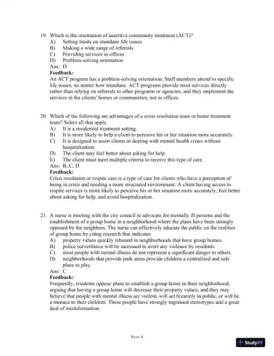 Test Bank For Psychiatric Mental Health Nursing, 6th Edition - Page 26 preview image