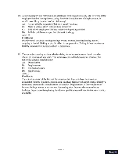 Test Bank For Psychiatric Mental Health Nursing, 6th Edition - Page 6 preview image