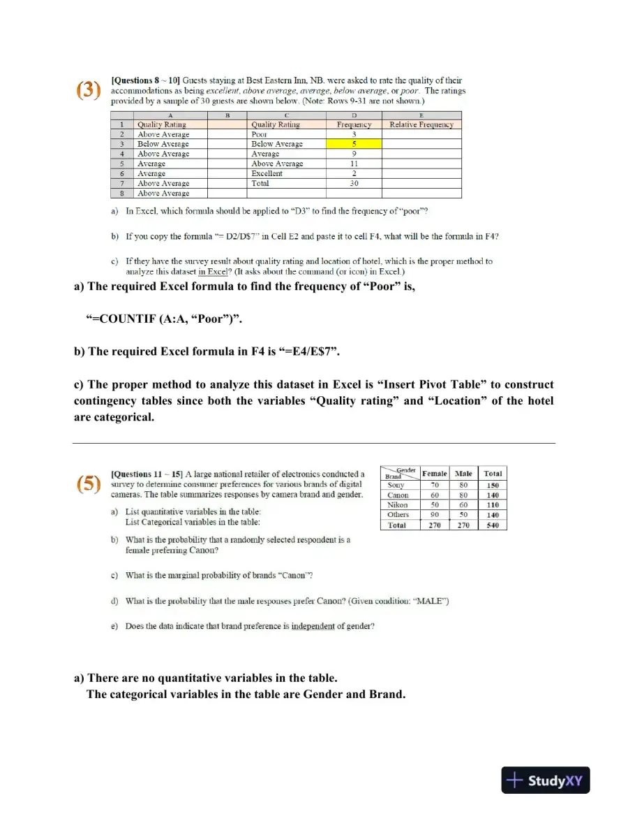 BA 1605 � Midterm Recap: Statistical Analysis and Probability Calculations, page 3