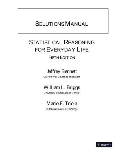 Solution Manual for Statistical Reasoning for Everyday Life, 5th Edition - Page 1 preview image