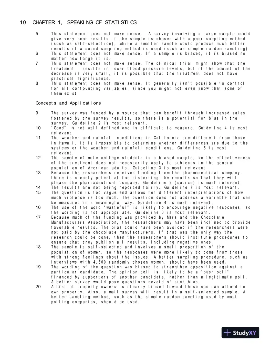 Solution Manual for Statistical Reasoning for Everyday Life, 5th Edition, page 13