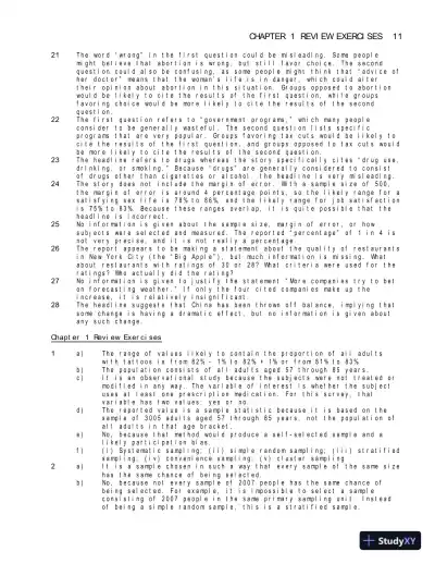 Solution Manual for Statistical Reasoning for Everyday Life, 5th Edition - Page 14 preview image