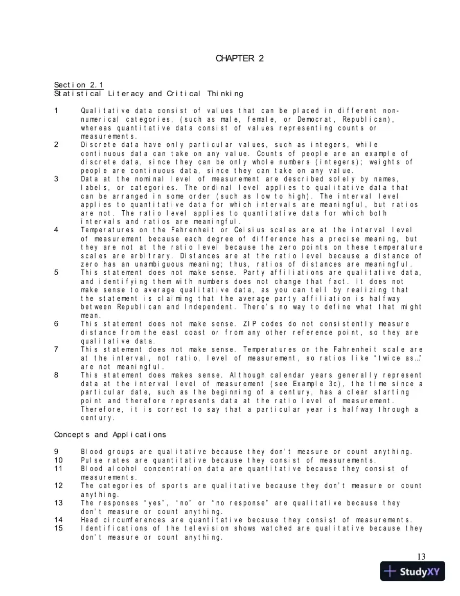 Solution Manual for Statistical Reasoning for Everyday Life, 5th Edition, page 16