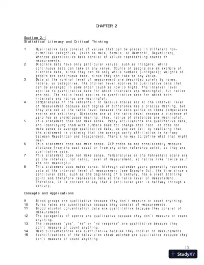 Solution Manual for Statistical Reasoning for Everyday Life, 5th Edition - Page 16 preview image