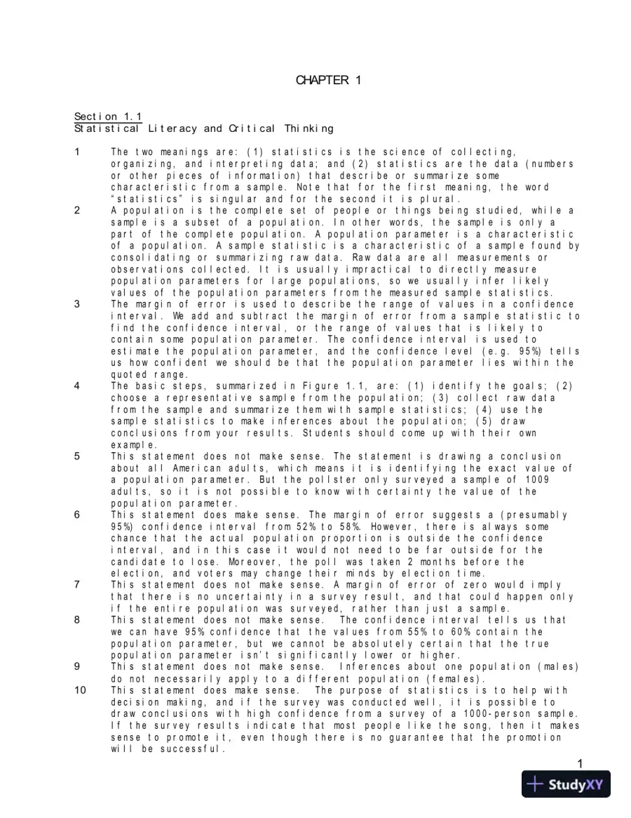 Solution Manual for Statistical Reasoning for Everyday Life, 5th Edition, page 4