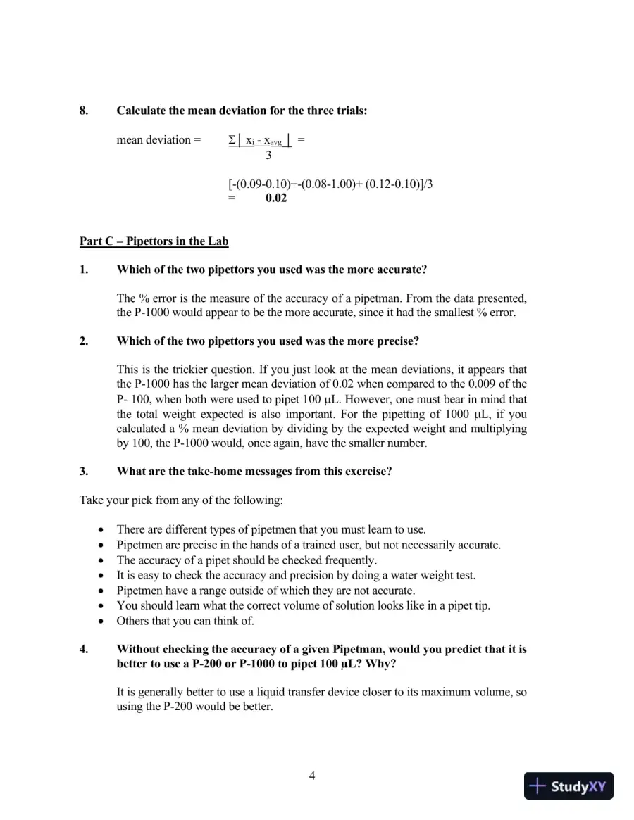 Solution Manual For Experiments in Biochemistry: A Hands-on Approach, 2nd Edition, page 11