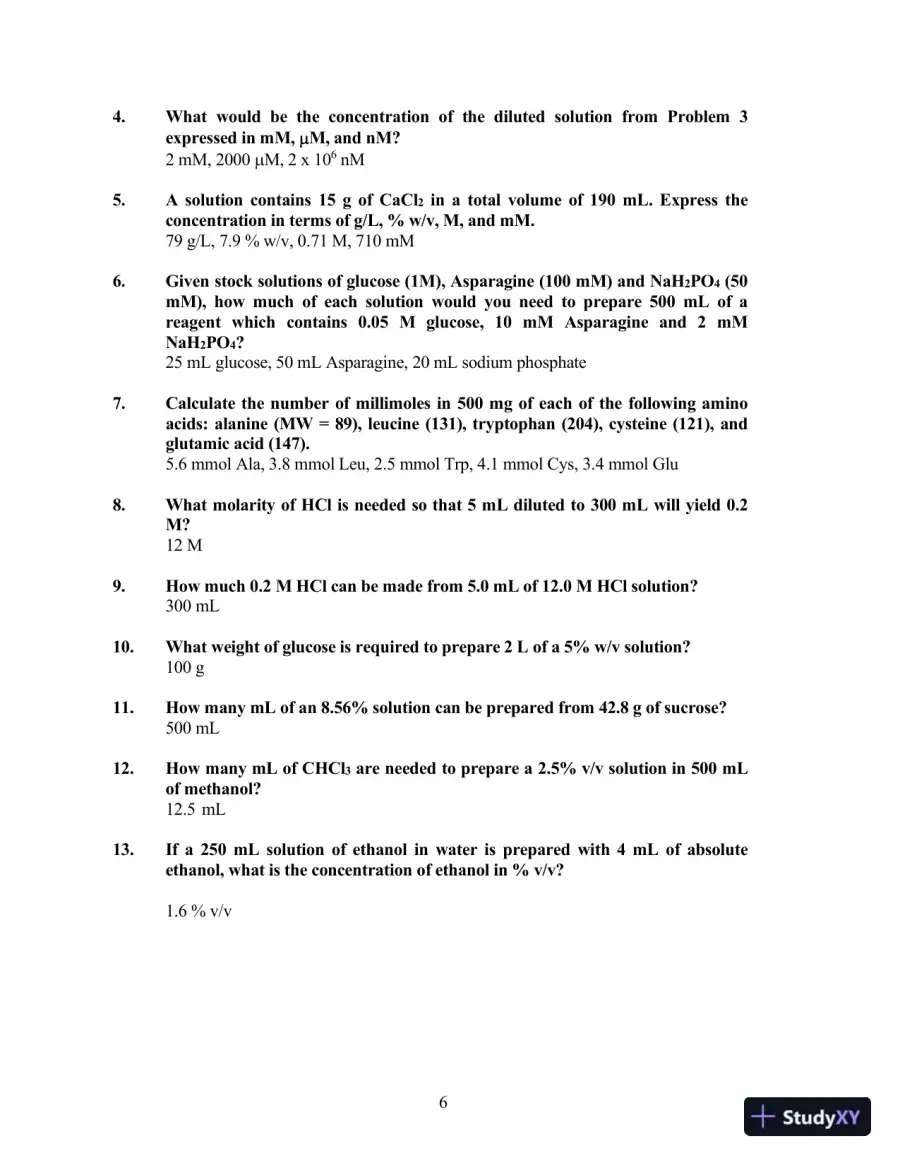 Solution Manual For Experiments in Biochemistry: A Hands-on Approach, 2nd Edition, page 13