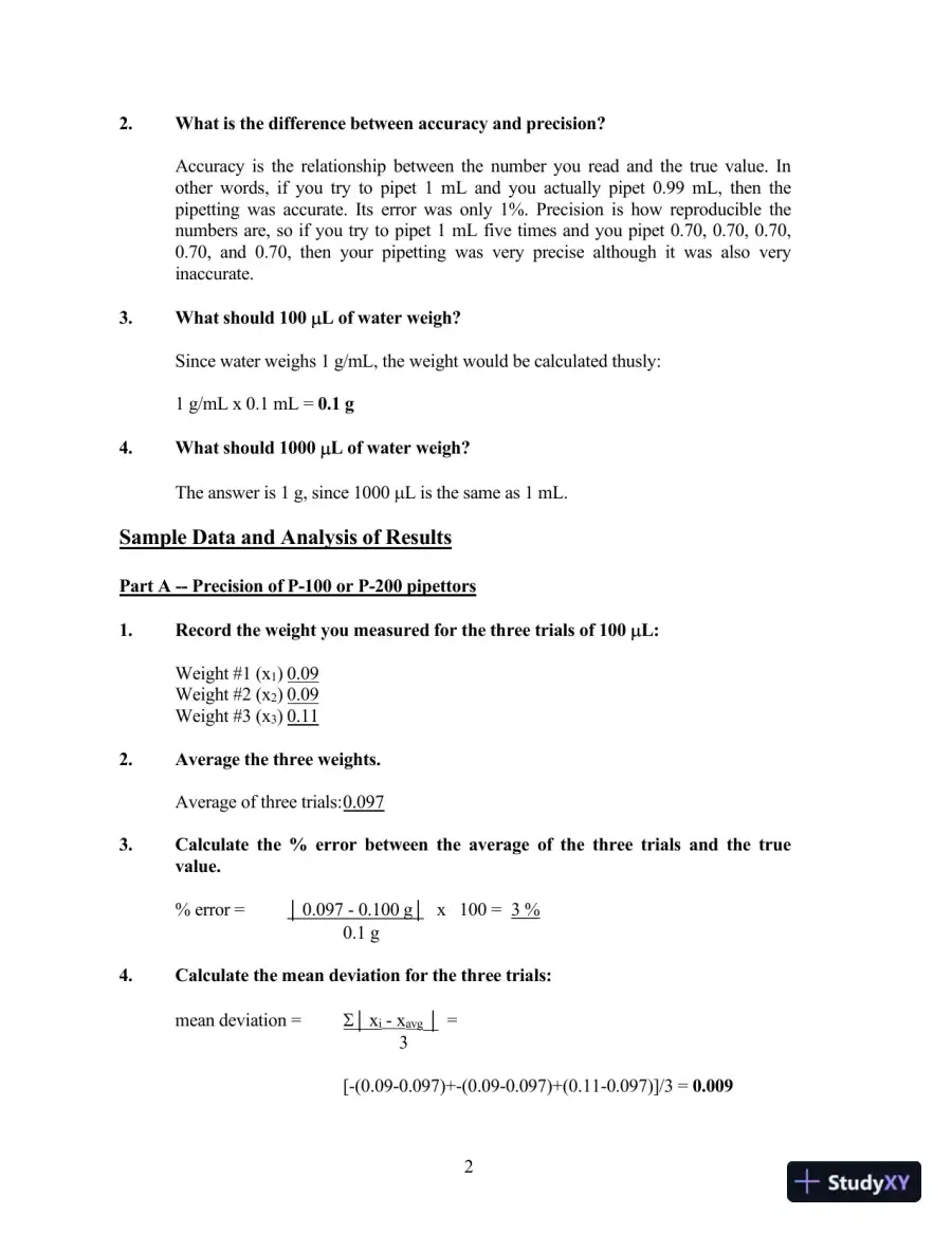 Solution Manual For Experiments in Biochemistry: A Hands-on Approach, 2nd Edition, page 9