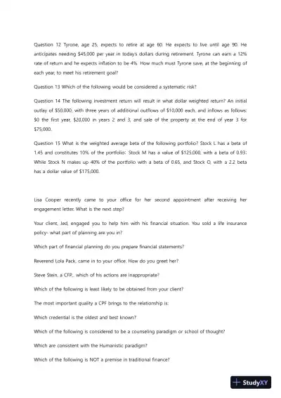 Liberty University BUSI352 Quiz 5 Complete Solutions Correct Answers Key - Page 3 preview image