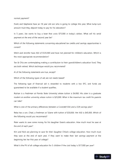 Liberty University BUSI352 Quiz 5 Complete Solutions Correct Answers Key - Page 8 preview image