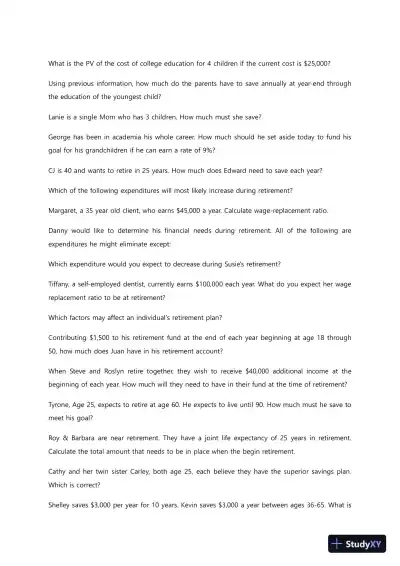 Liberty University BUSI352 Quiz 5 Complete Solutions Correct Answers Key - Page 9 preview image