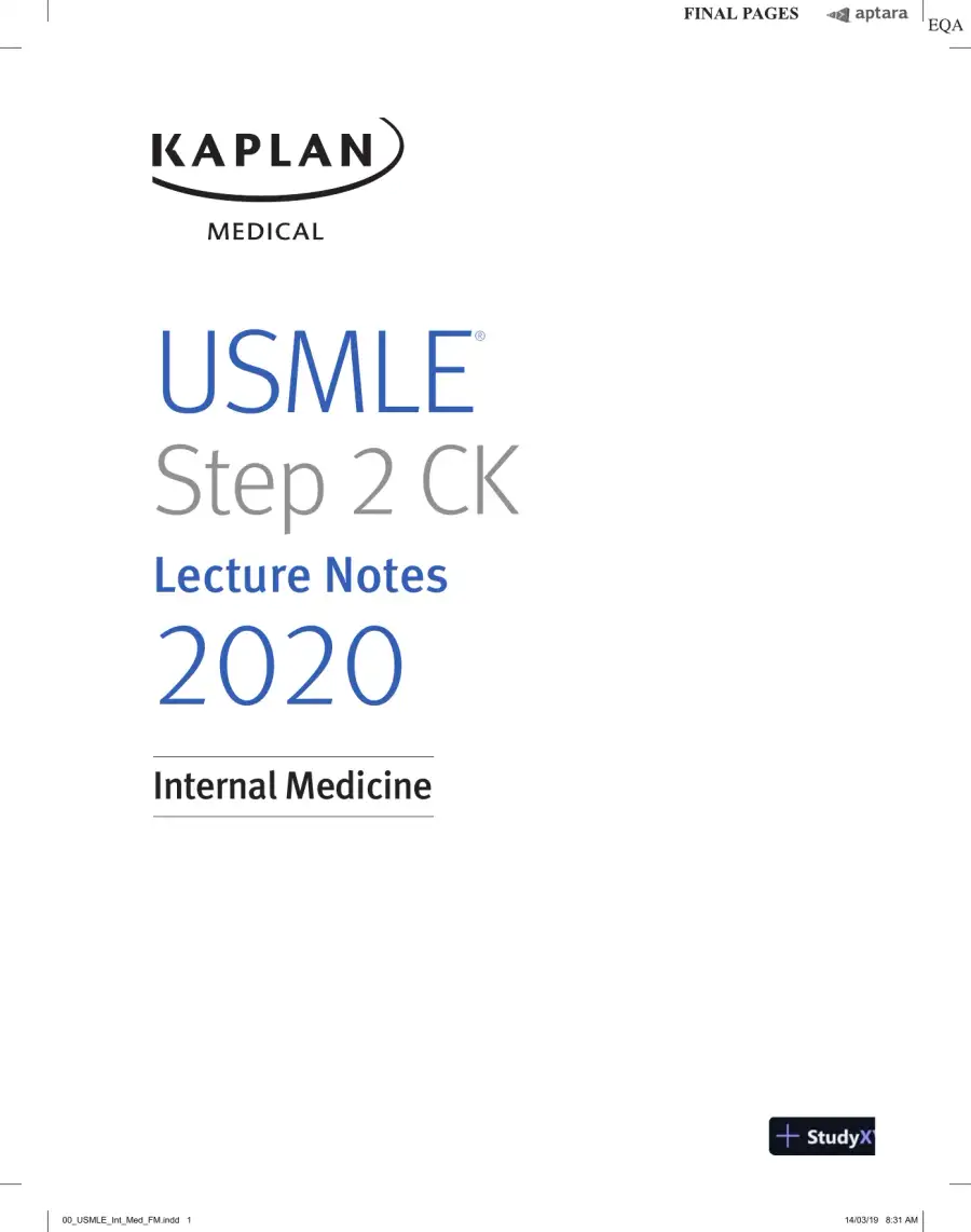 USMLE Step 2 CK Lecture Notes 2020: Internal Medicine (2019), page 7