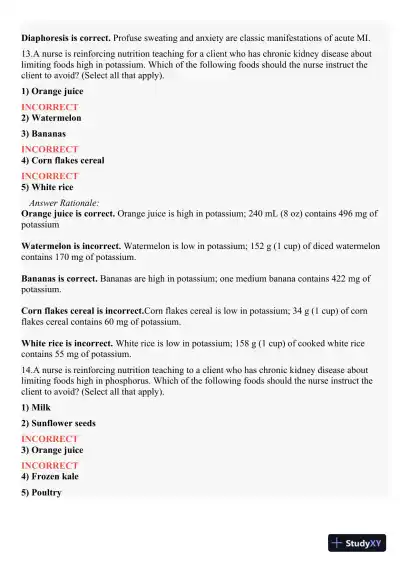 2021 HESI PN Medical surigical Proctored Exam Versions 2 With Answers (73 Solved Questions) - Page 10 preview image