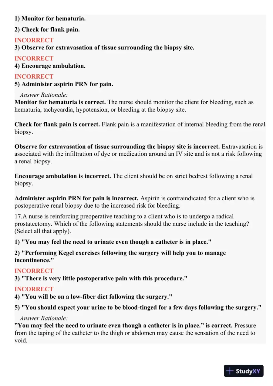2021 HESI PN Medical surigical Proctored Exam Versions 2 With Answers (73 Solved Questions), page 12