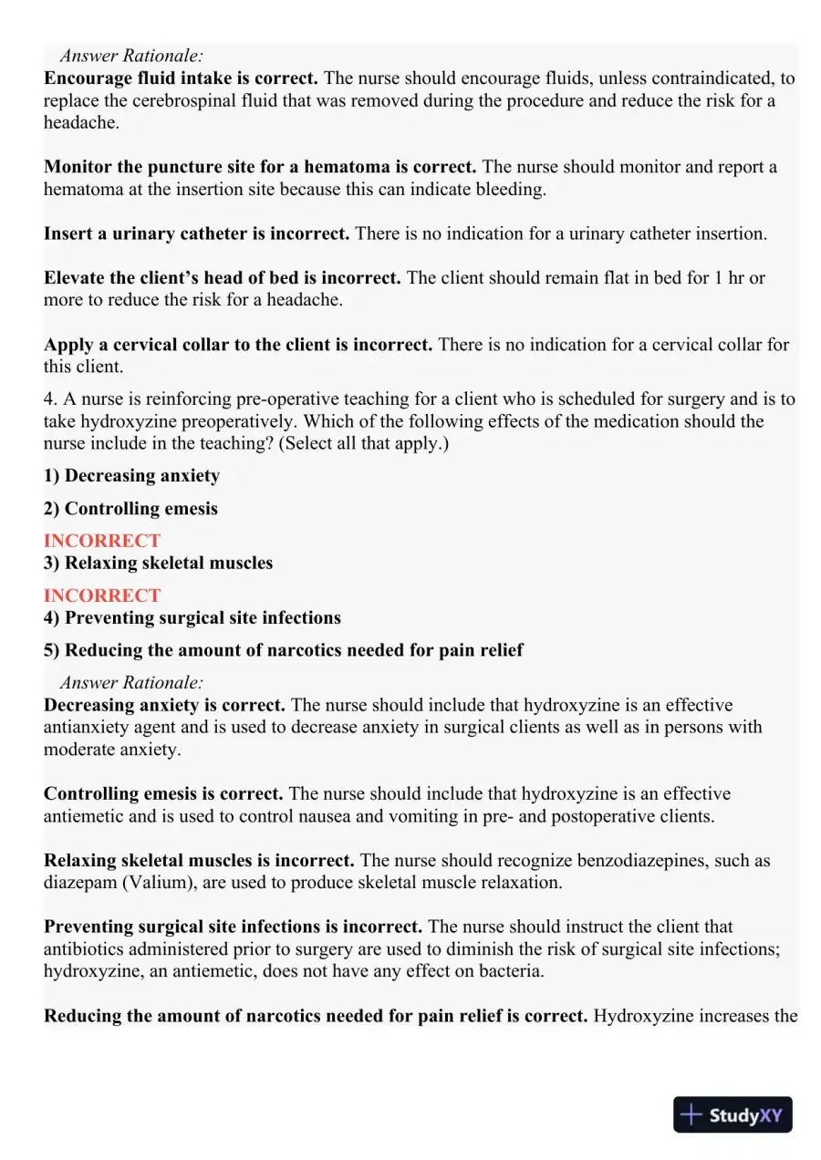 2021 HESI PN Medical surigical Proctored Exam Versions 2 With Answers (73 Solved Questions), page 4