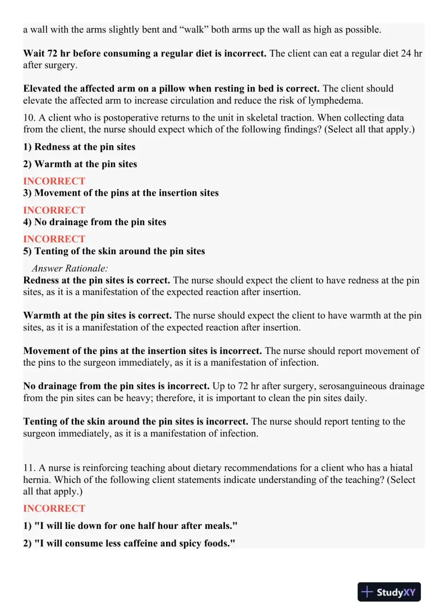 2021 HESI PN Medical surigical Proctored Exam Versions 2 With Answers (73 Solved Questions), page 8