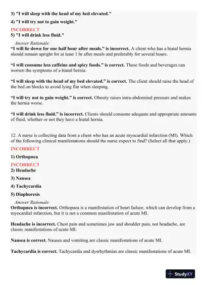 2021 HESI PN Medical surigical Proctored Exam Versions 2 With Answers (73 Solved Questions) - Page 9 preview image