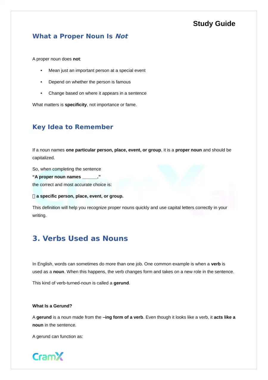 English  - Noun Person, Place, Thing, Idea, or Act (7), page 3
