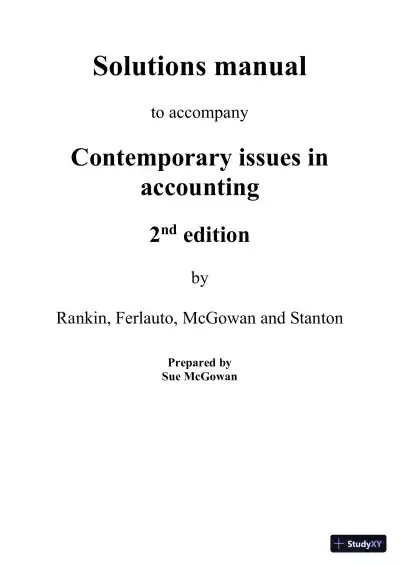 Solution Manual for Contemporary Issues in Accounting, 2nd Edition - Page 1 preview image