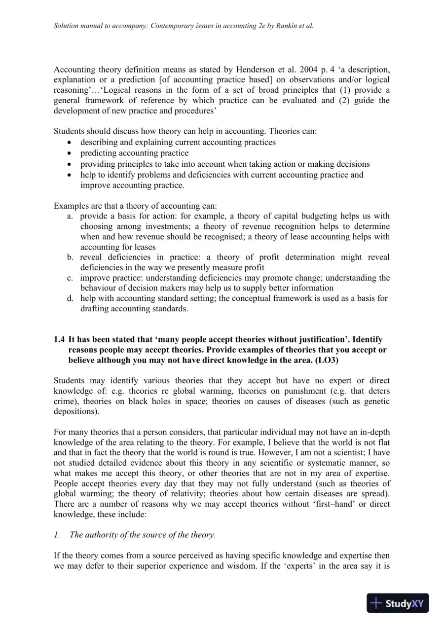 Solution Manual for Contemporary Issues in Accounting, 2nd Edition, page 10