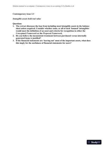 Solution Manual for Contemporary Issues in Accounting, 2nd Edition - Page 30 preview image