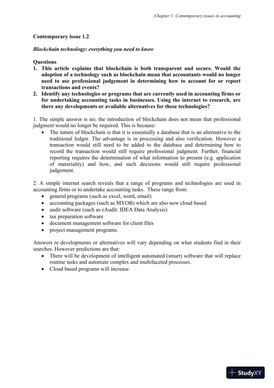 Solution Manual for Contemporary Issues in Accounting, 2nd Edition, page 5