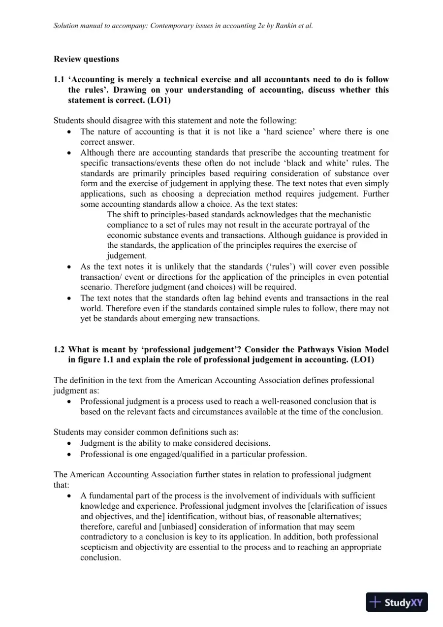 Solution Manual for Contemporary Issues in Accounting, 2nd Edition, page 8