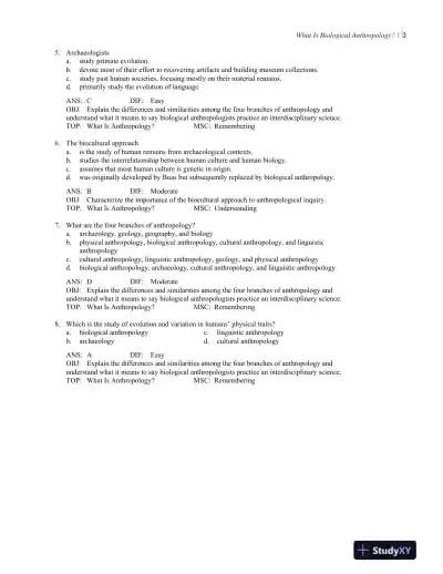 Test Bank For Our Origins, 5th Edition - Page 7 preview image