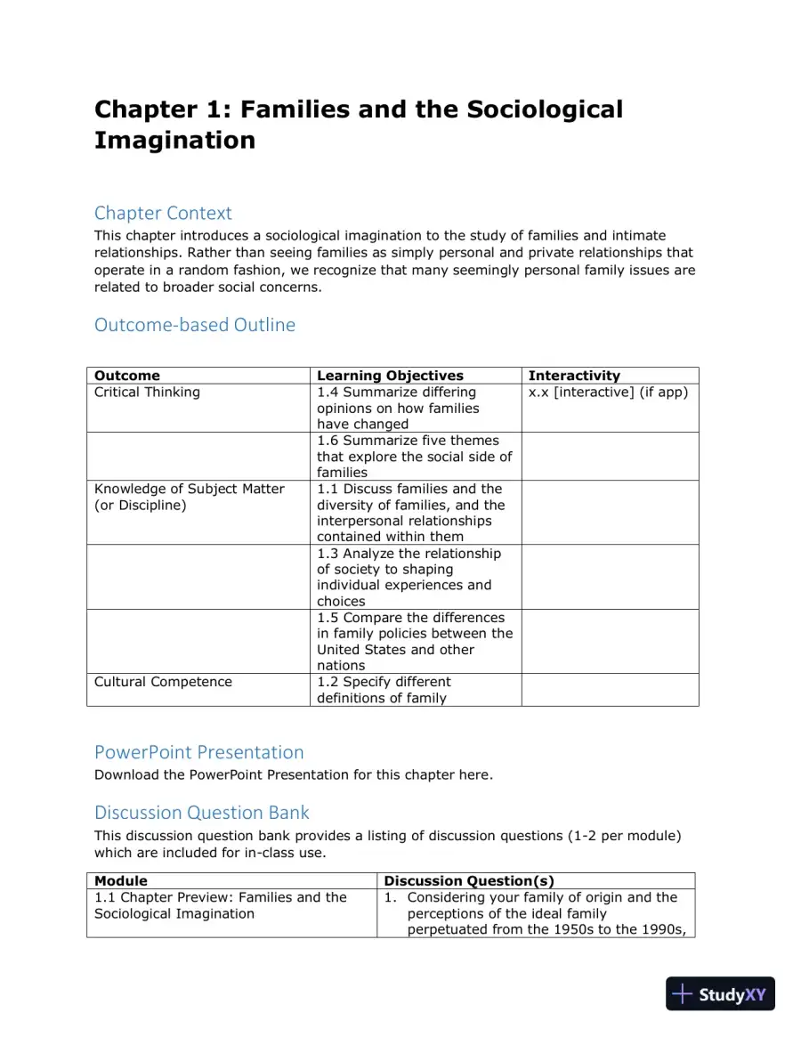 Class Notes for Families and Their Social Worlds, 3rd Edition, page 4