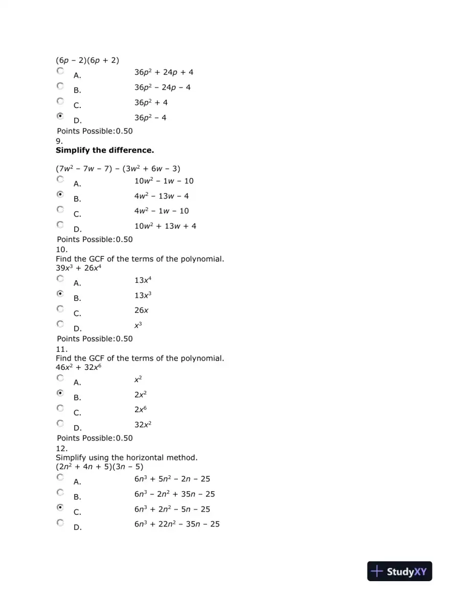 Algebra: Simplifying, Factoring, and Expanding Expressions, page 4