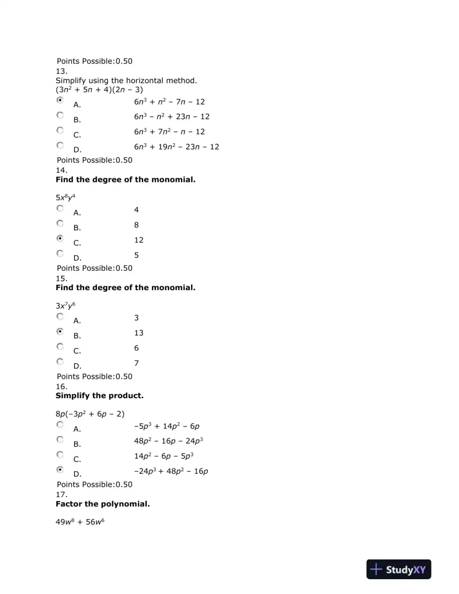 Algebra: Simplifying, Factoring, and Expanding Expressions, page 5