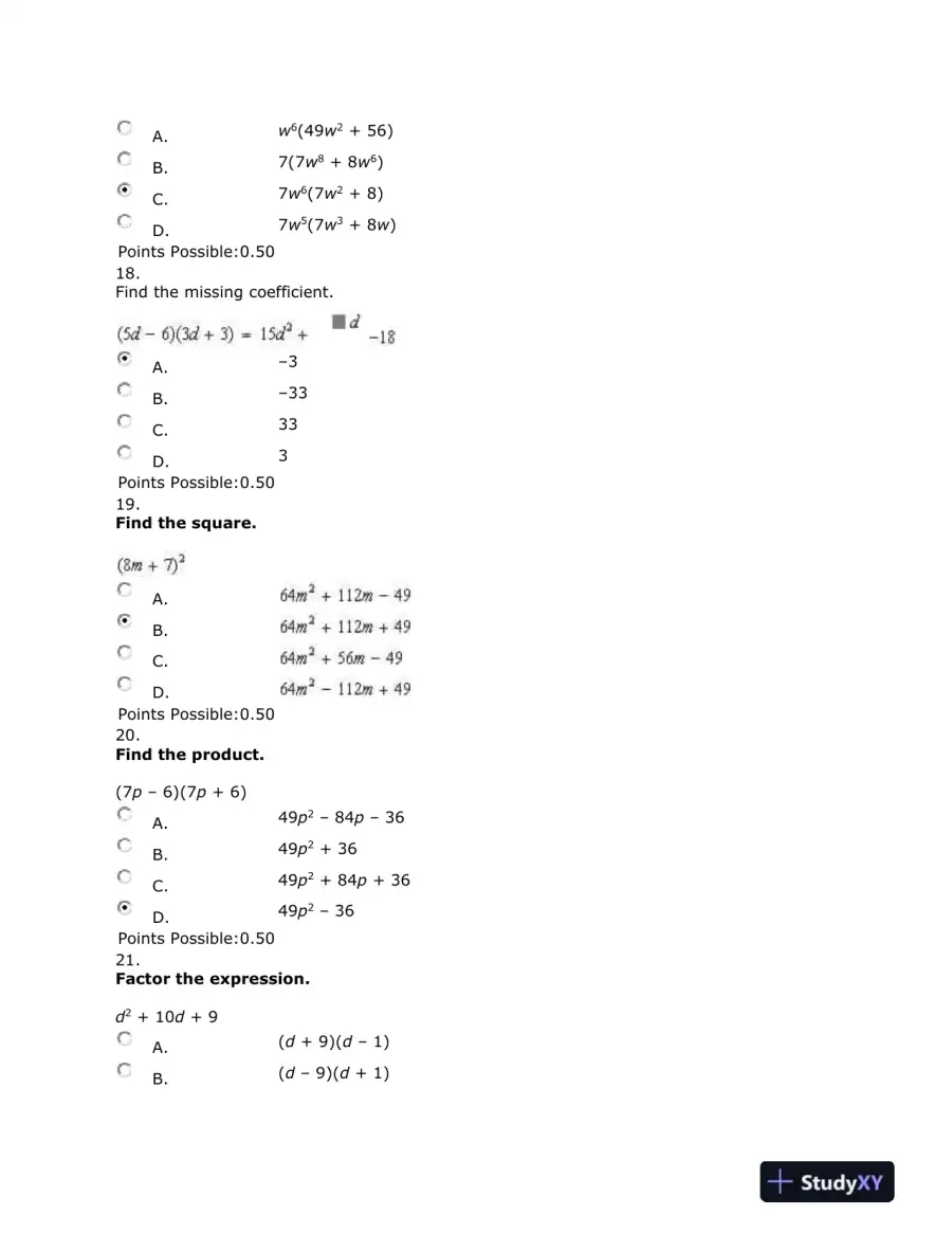 Algebra: Simplifying, Factoring, and Expanding Expressions, page 6