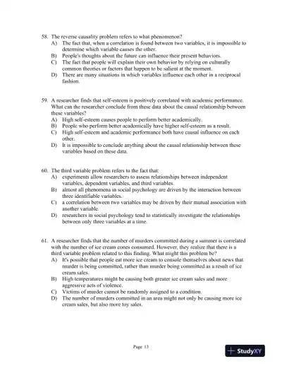 Social Psychology: The Science of Everyday Life First Edition Test Bank - Page 16 preview image
