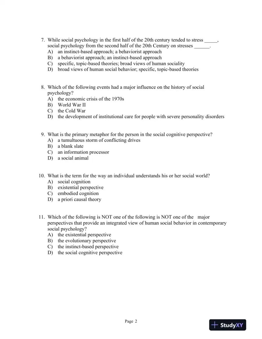 Social Psychology: The Science of Everyday Life First Edition Test Bank, page 5