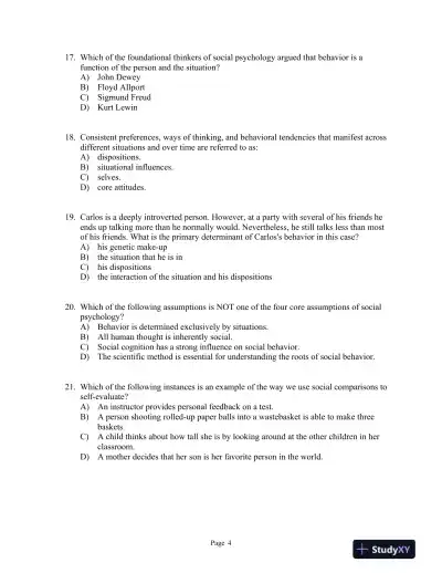 Social Psychology: The Science of Everyday Life First Edition Test Bank - Page 7 preview image