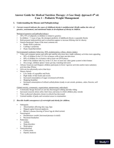 Medical Nutrition Therapy: A Case Study Approach 4th Edition Solution Manual - Page 10 preview image