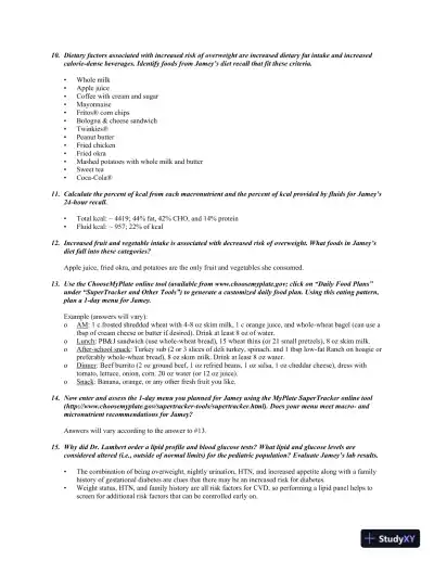Medical Nutrition Therapy: A Case Study Approach 4th Edition Solution Manual - Page 13 preview image