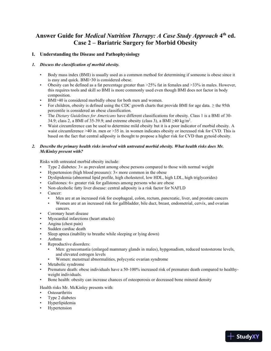 Medical Nutrition Therapy: A Case Study Approach 4th Edition Solution Manual, page 18