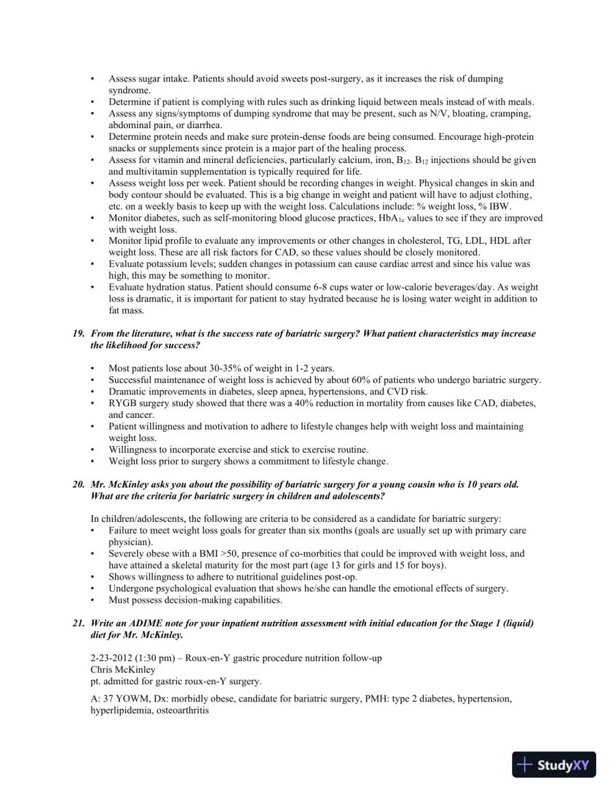 Medical Nutrition Therapy: A Case Study Approach 4th Edition Solution Manual, page 27