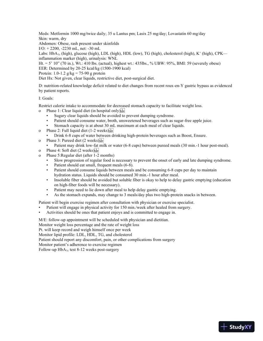 Medical Nutrition Therapy: A Case Study Approach 4th Edition Solution Manual, page 28