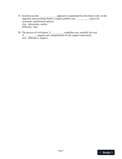 Test Bank For Neuroscience: Exploring the Brain, 3rd Edition - Page 6 preview image