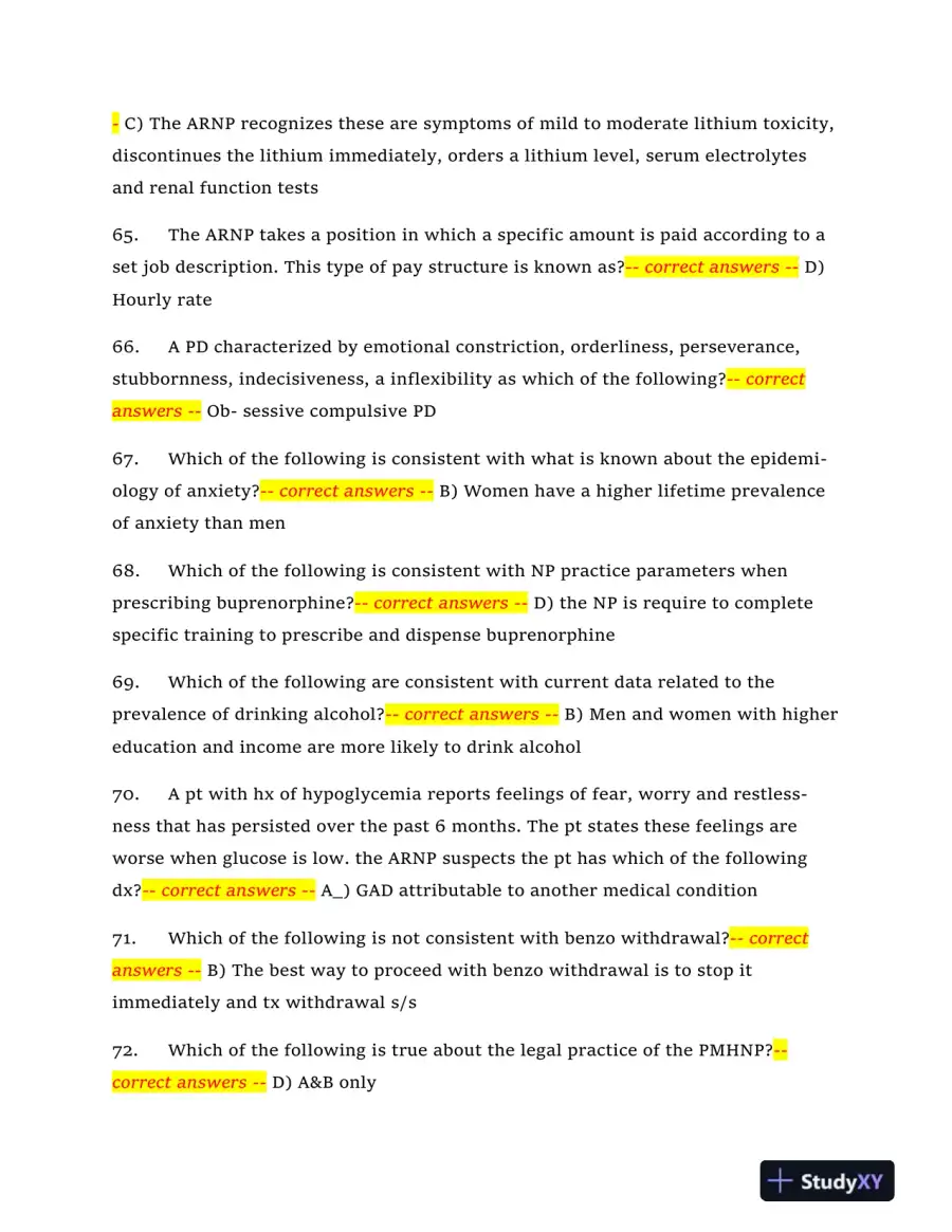2024 NRNP6665 Mental Health Midterm Exam With Answers (409 Solved Questions), page 12