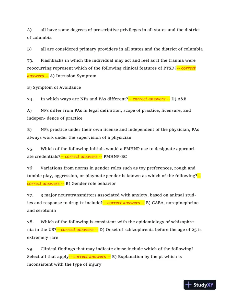 2024 NRNP6665 Mental Health Midterm Exam With Answers (409 Solved Questions), page 13