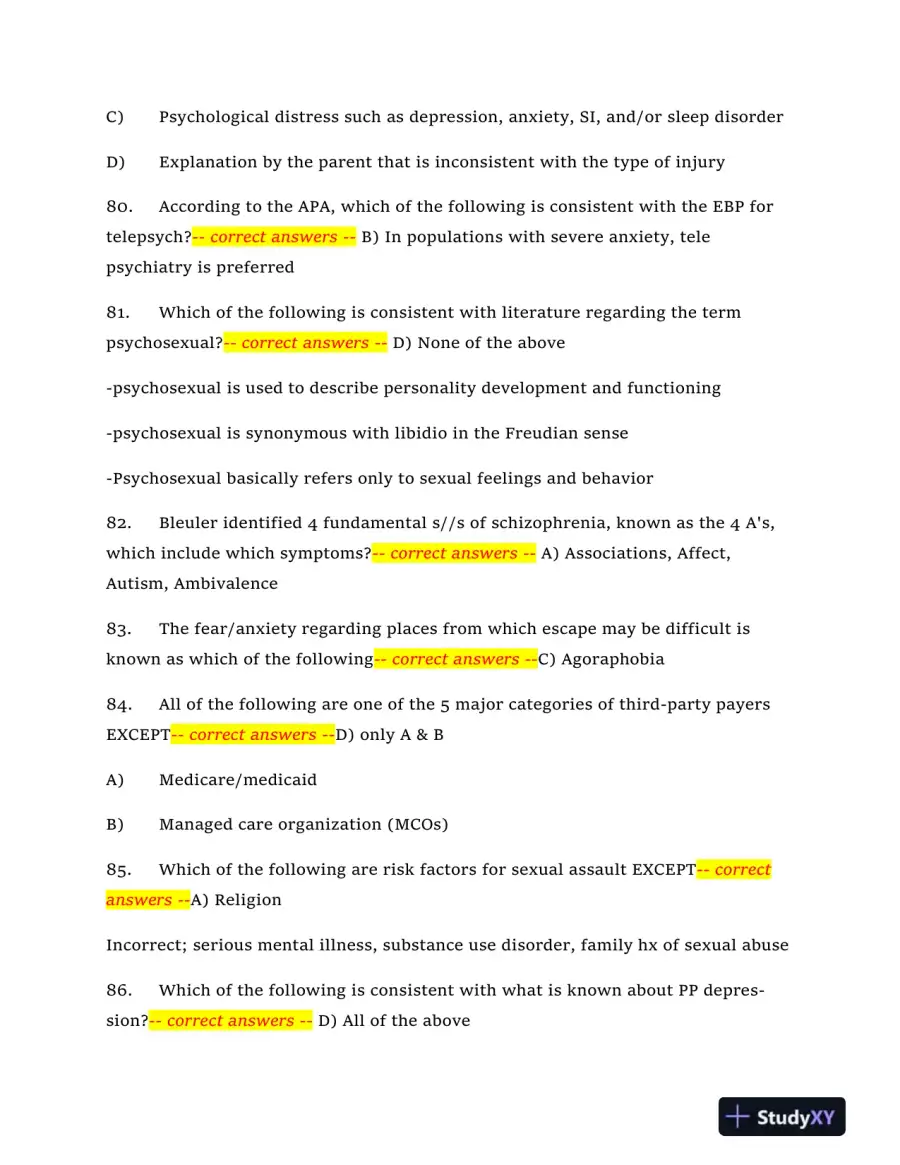 2024 NRNP6665 Mental Health Midterm Exam With Answers (409 Solved Questions), page 14