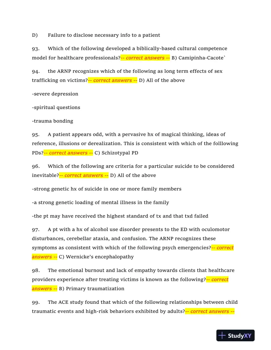 2024 NRNP6665 Mental Health Midterm Exam With Answers (409 Solved Questions), page 16