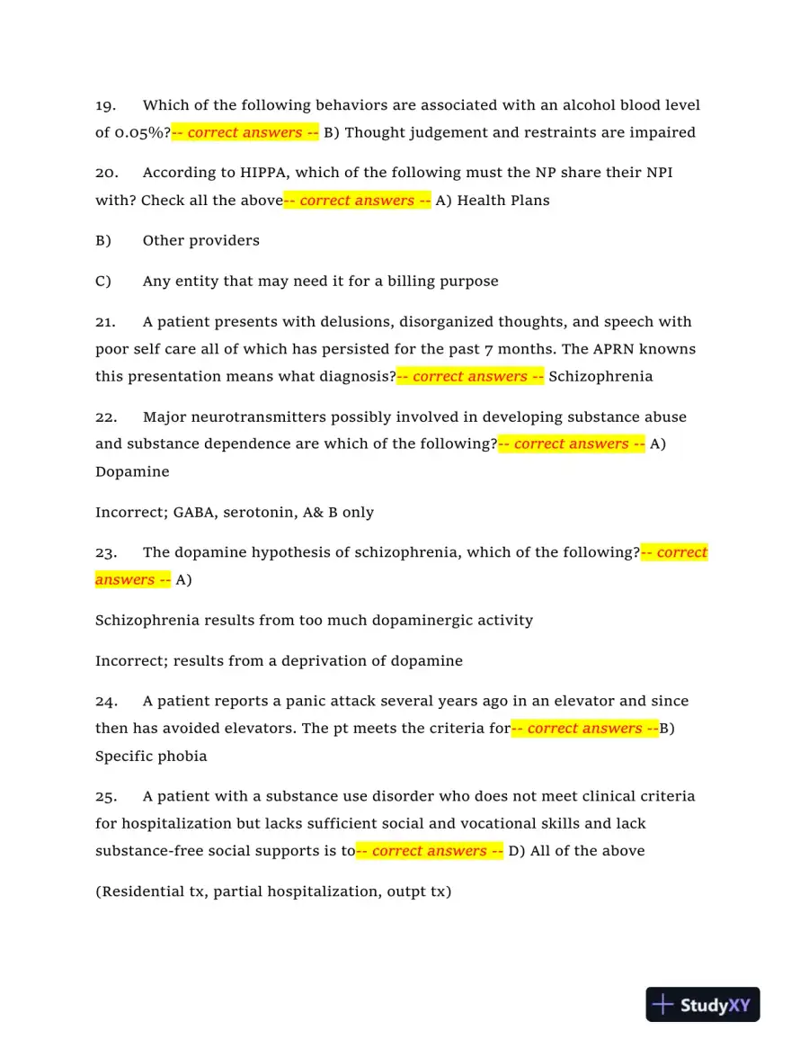 2024 NRNP6665 Mental Health Midterm Exam With Answers (409 Solved Questions), page 5