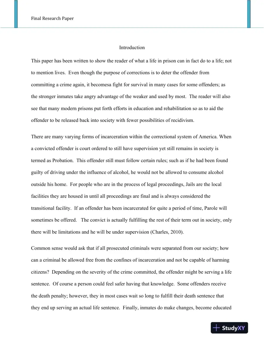 CRJ303: Corrections: In The Scope of Prison Life, page 3