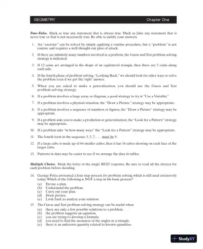 Test Bank For College Geometry: A Problem Solving Approach with Applications, 2nd Edition - Page 1 preview image