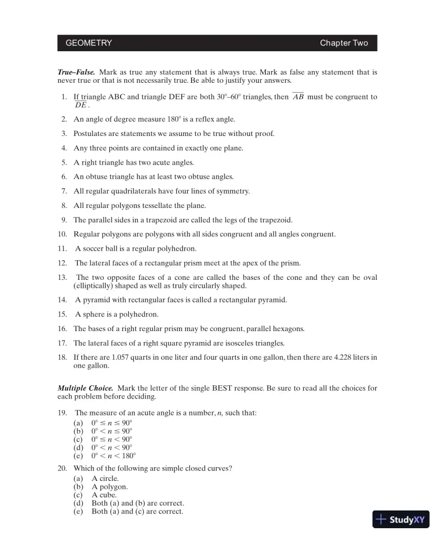 Test Bank For College Geometry: A Problem Solving Approach with Applications, 2nd Edition, page 11