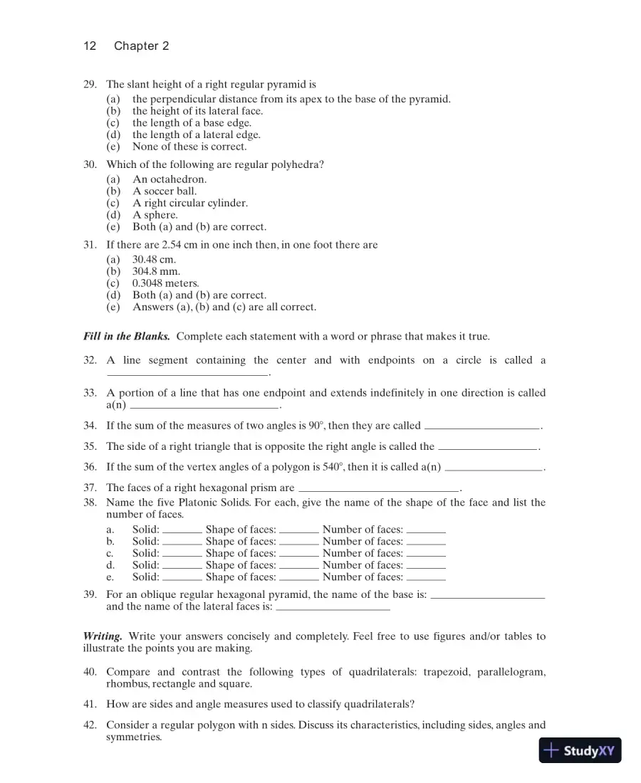 Test Bank For College Geometry: A Problem Solving Approach with Applications, 2nd Edition, page 13